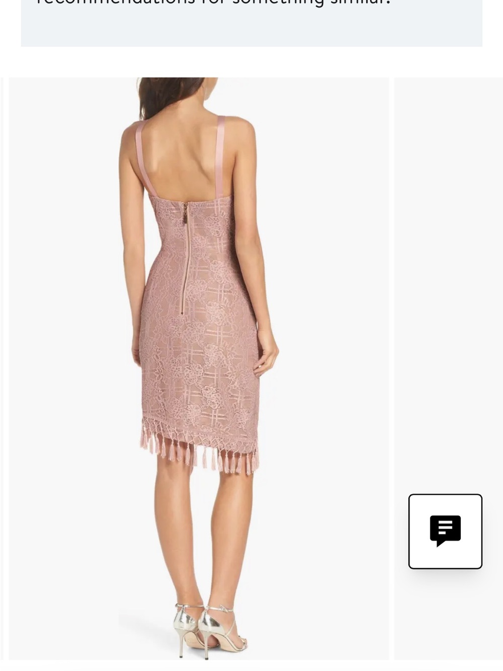 Bronx & Banco Lace Tassel Fringe Halter Bodycon Dress - Dusty Mauve US size 8 - Picture 16 of 16